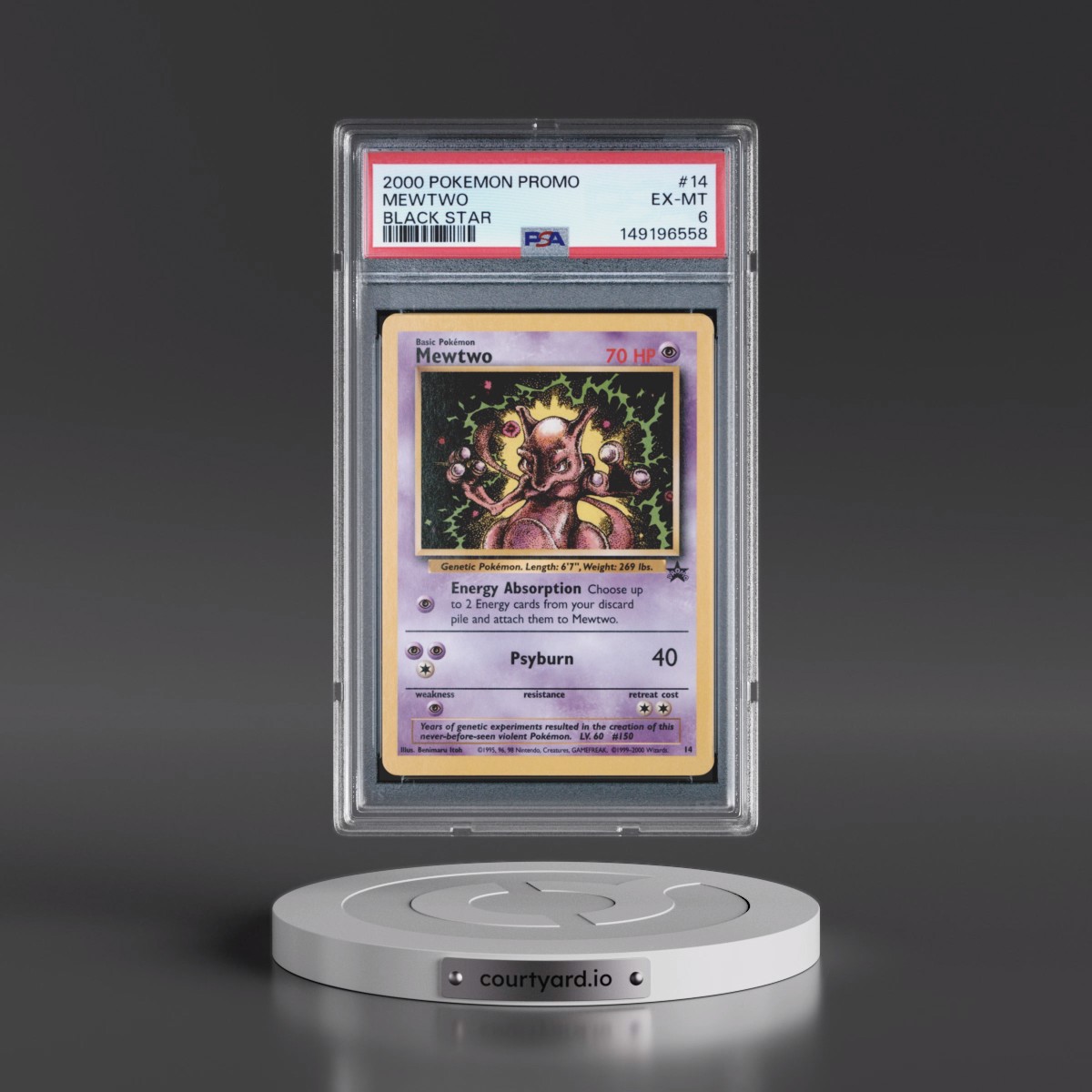 2000 Pokémon Promo Black Star #14 Mewtwo (PSA 6 EX-MT)