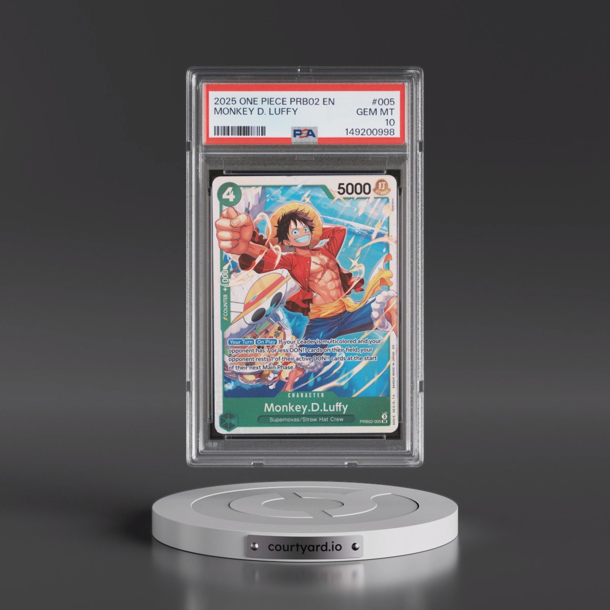 2025 One Piece PRB02-Premium Booster -One Piece Card the Best- Vol.2 #005 Monkey D. Luffy (PSA 10 GEM MINT)