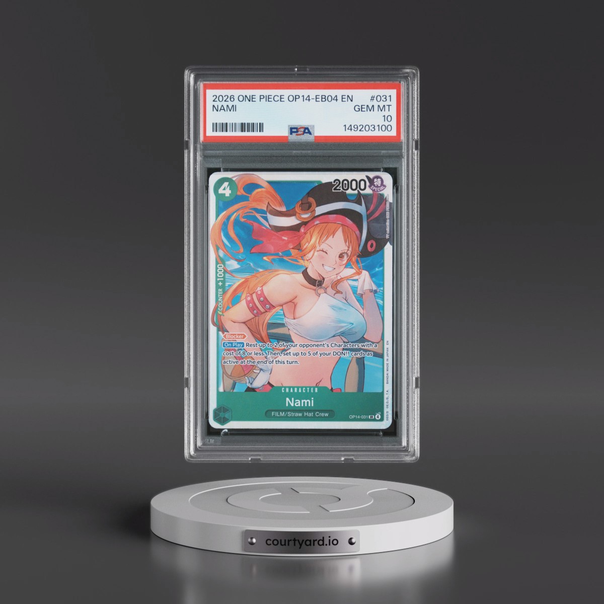 2026 One Piece OP14-EB04-the Azure Sea's Seven #031 Nami (PSA 10 GEM MINT)