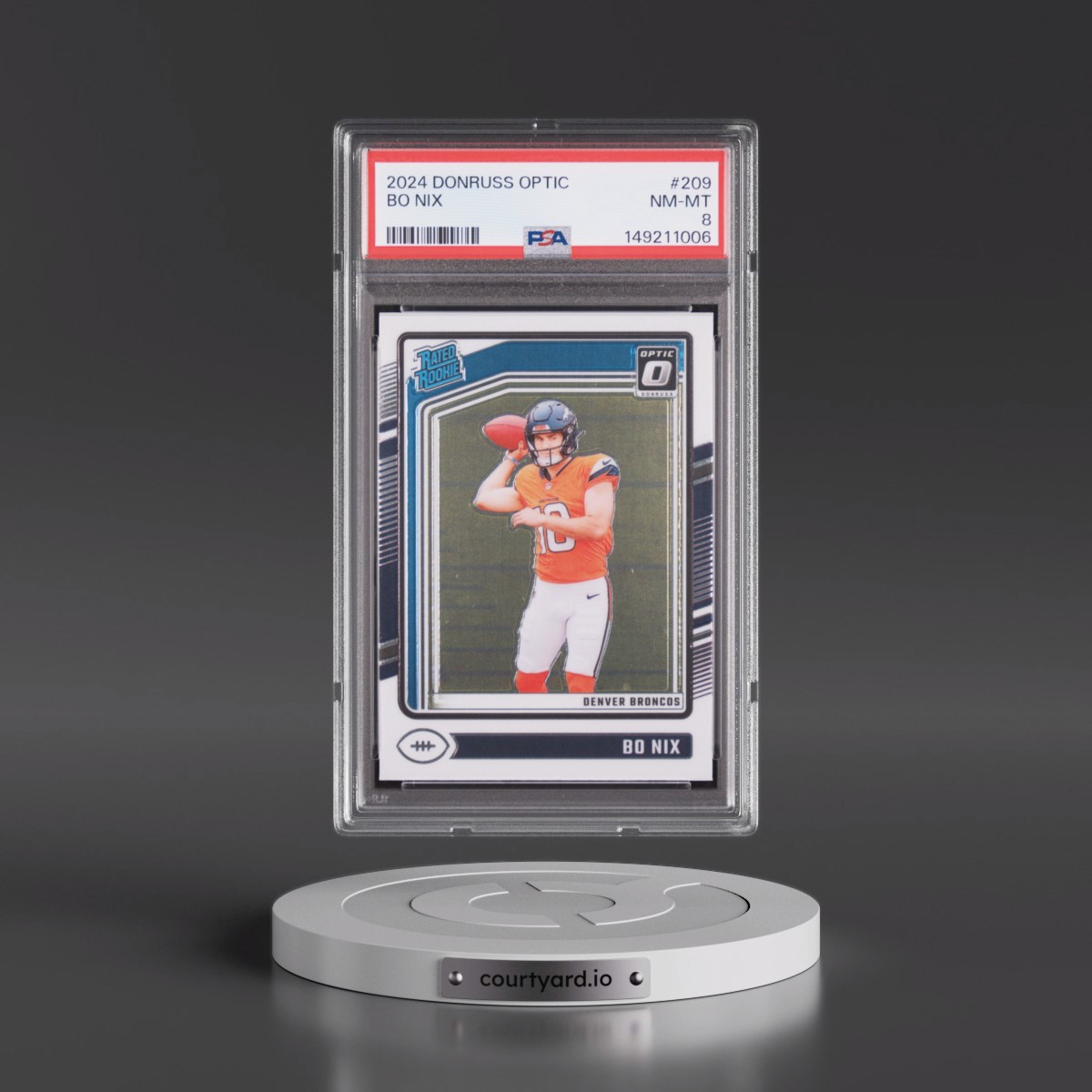 2024 Panini Donruss Optic #209 Bo Nix (PSA 8 NM-MT)