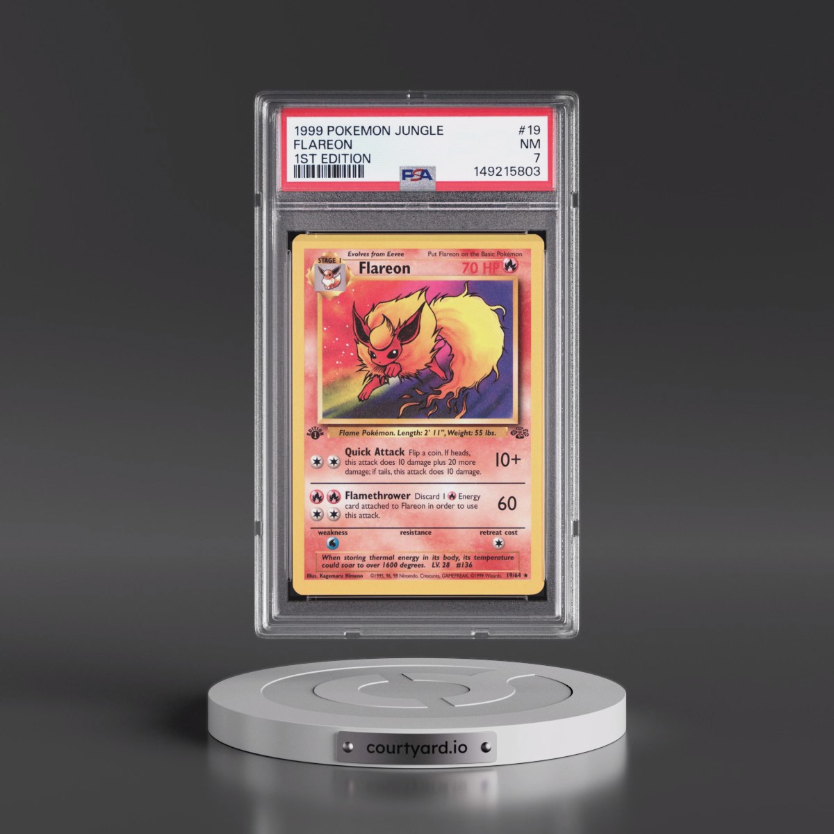 1999 Pokémon Jungle #19 Flareon - 1st Edition (PSA 7 NM)
