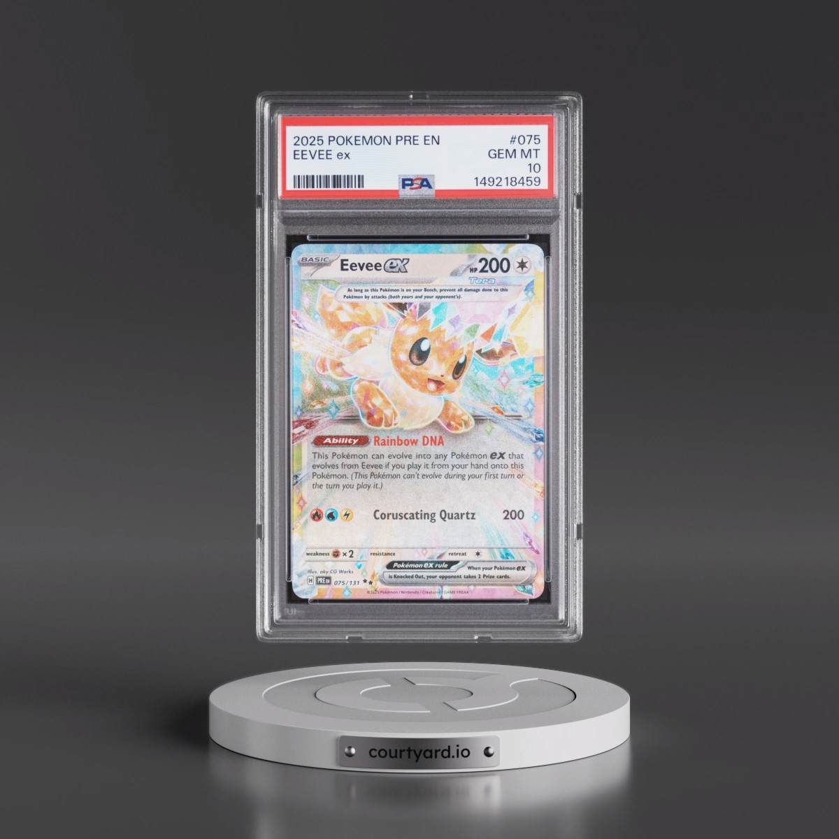 2025 Pokémon Pre EN-Prismatic Evolutions #075 Eevee EX - Holo (PSA 10 GEM MINT)