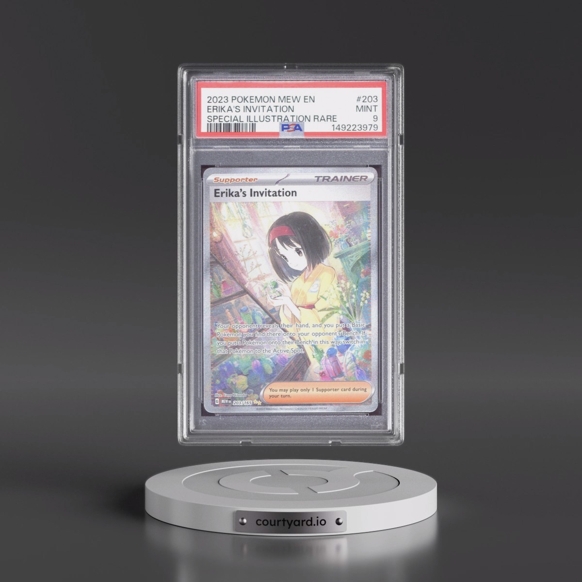2023 Pokémon Mew EN-151 #203 Erika's Invitation - Special Illustration Rare (PSA 9 MINT)