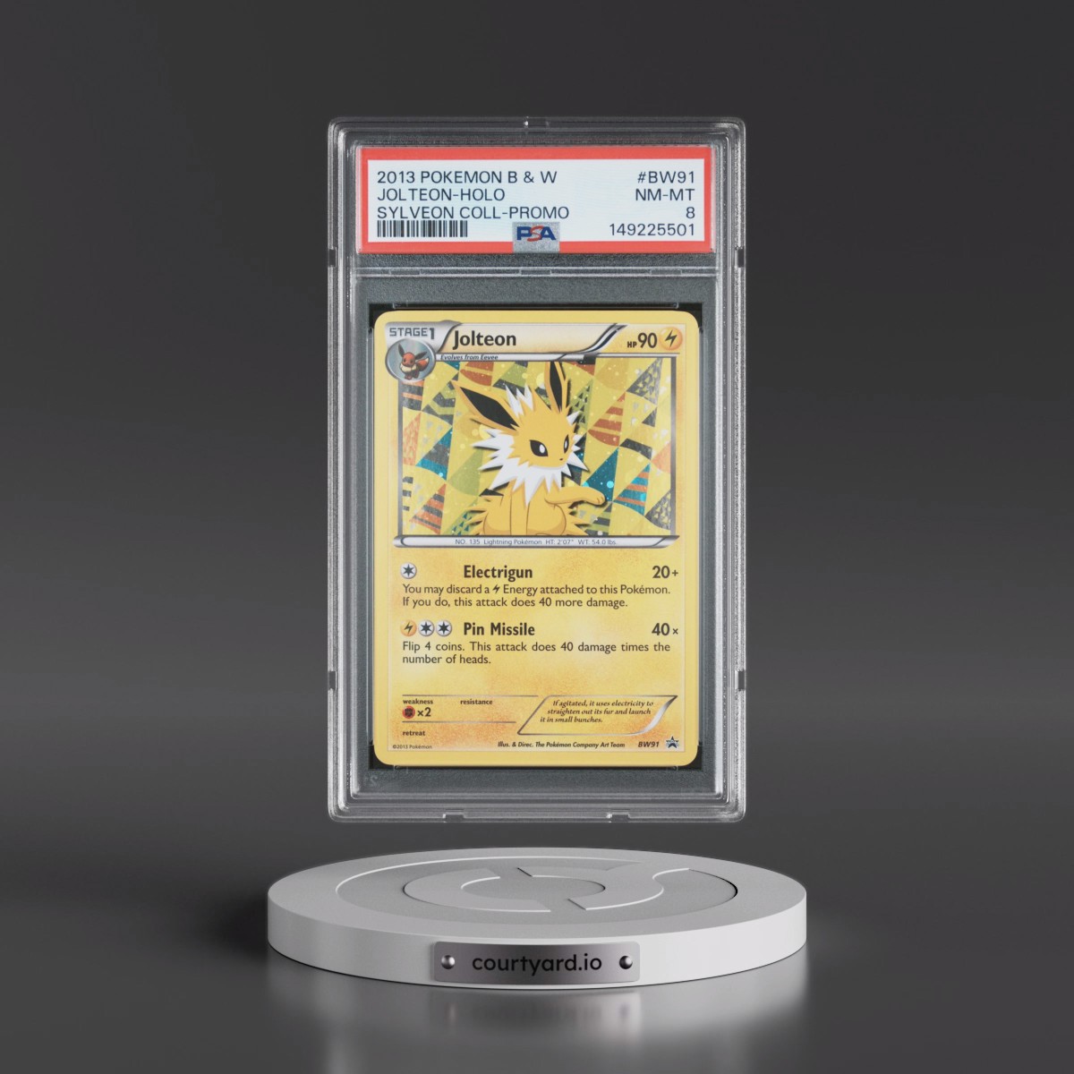 2013 Pokémon Black & White Promo #BW91 Jolteon - Holo Sylveon Collection (PSA 8 NM-MT)