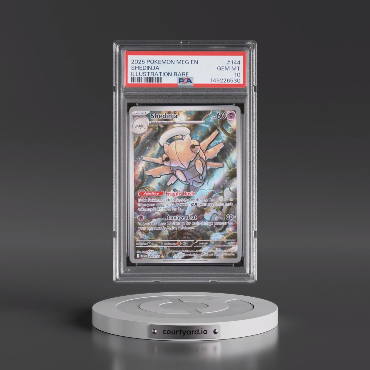 2025 Pokémon Meg EN-Mega Evolution #144 Shedinja - Illustration Rare (PSA 10 GEM MINT)