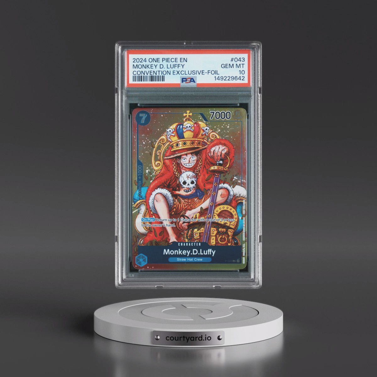 2024 One Piece Promos #043 Monkey D. Luffy - Convention Exclusive-Foil (PSA 10 GEM MINT)