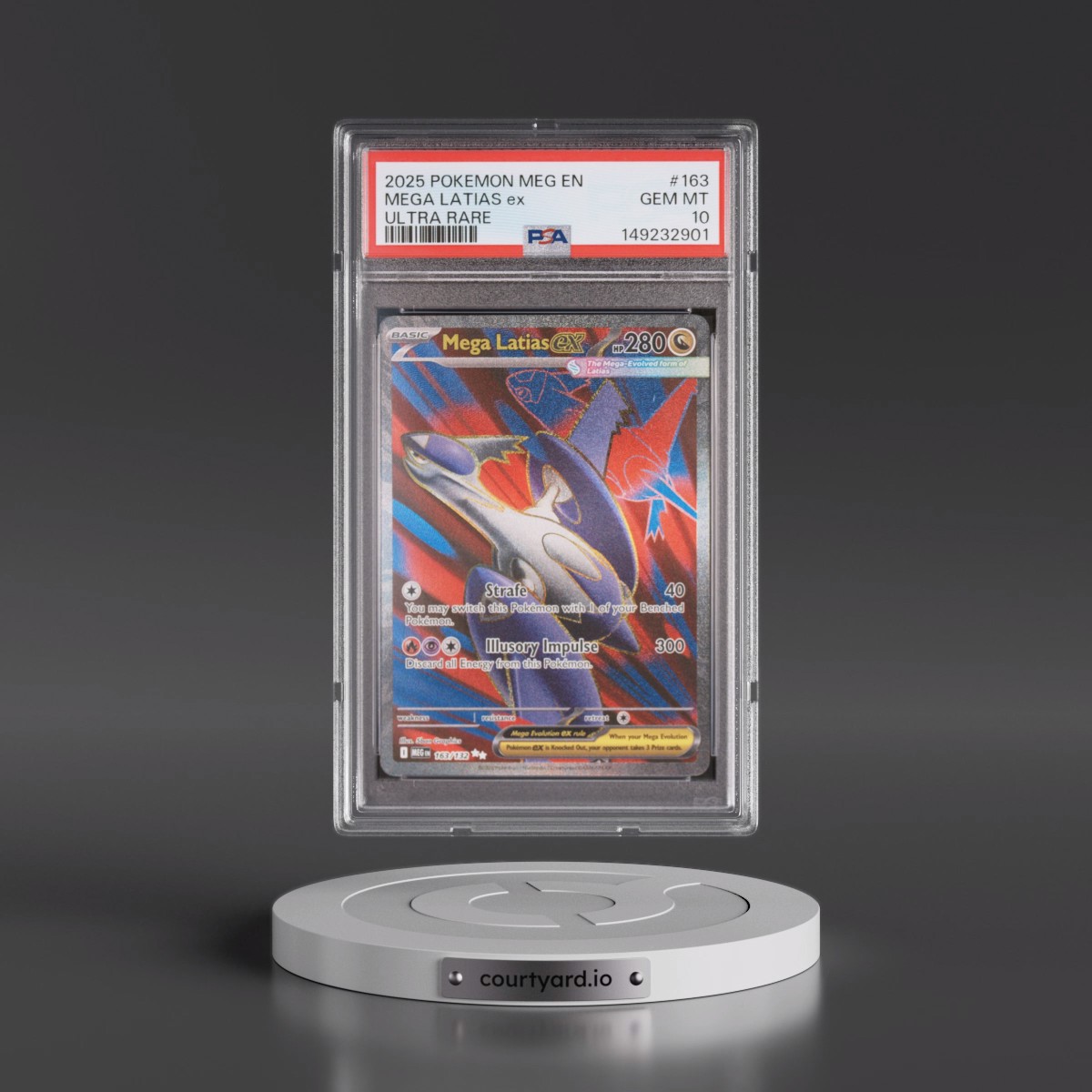 2025 Pokémon Meg EN-Mega Evolution #163 Mega Latias EX - Holo Ultra Rare (PSA 10 GEM MINT)