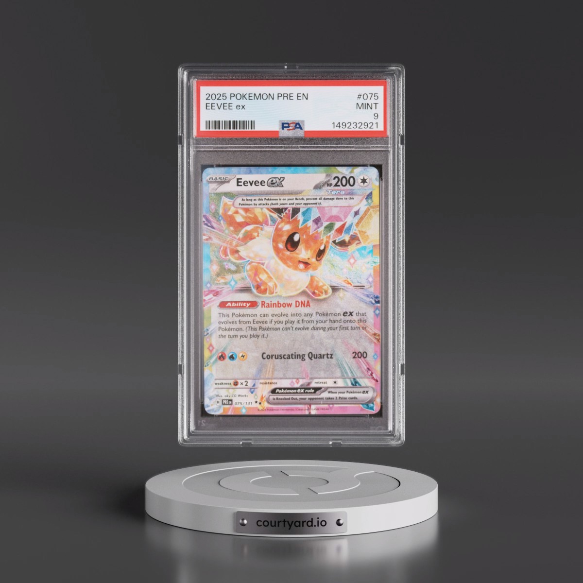 2025 Pokémon Pre EN-Prismatic Evolutions #075 Eevee EX - Holo (PSA 9 MINT)