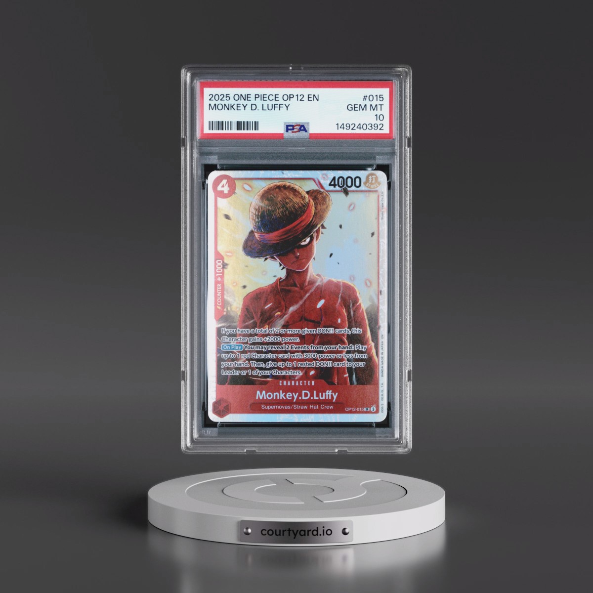 2025 One Piece OP12-Legacy of the Master #015 Monkey D. Luffy (PSA 10 GEM MINT)