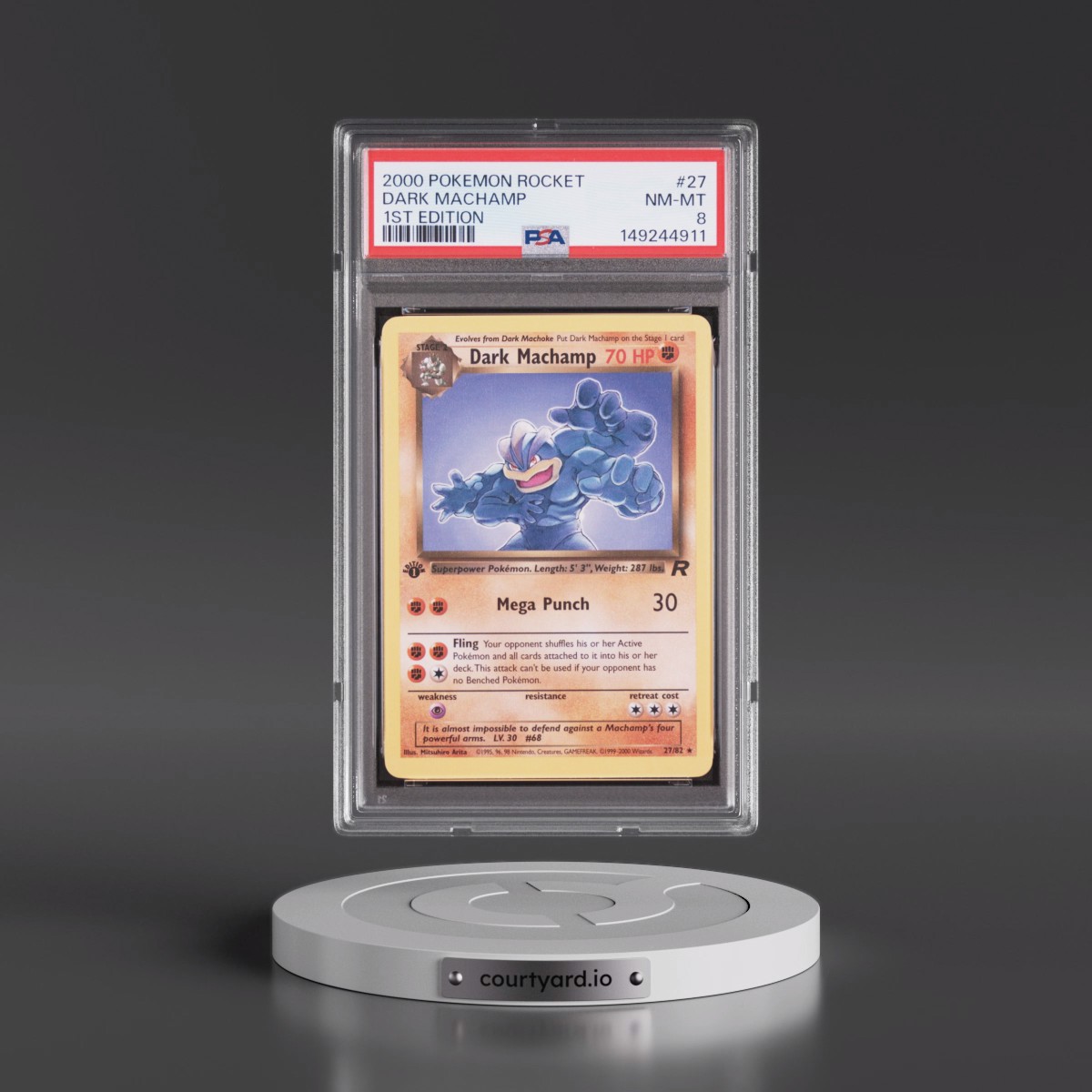2000 Pokémon Rocket #27 Dark Machamp - 1st Edition (PSA 8 NM-MT)