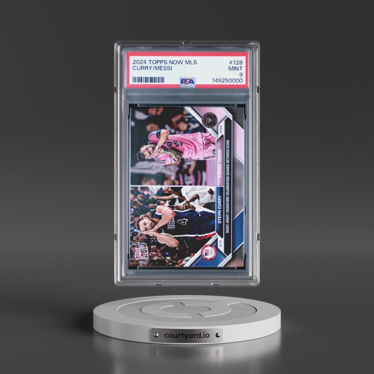 2024 Topps Now MLS #128 Lionel Messi/Steph Curry (PSA 9 MINT)
