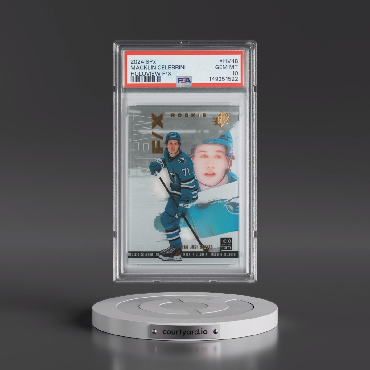 2024 SPx Holoview F/X #HV48 Macklin Celebrini (PSA 10 GEM MINT)