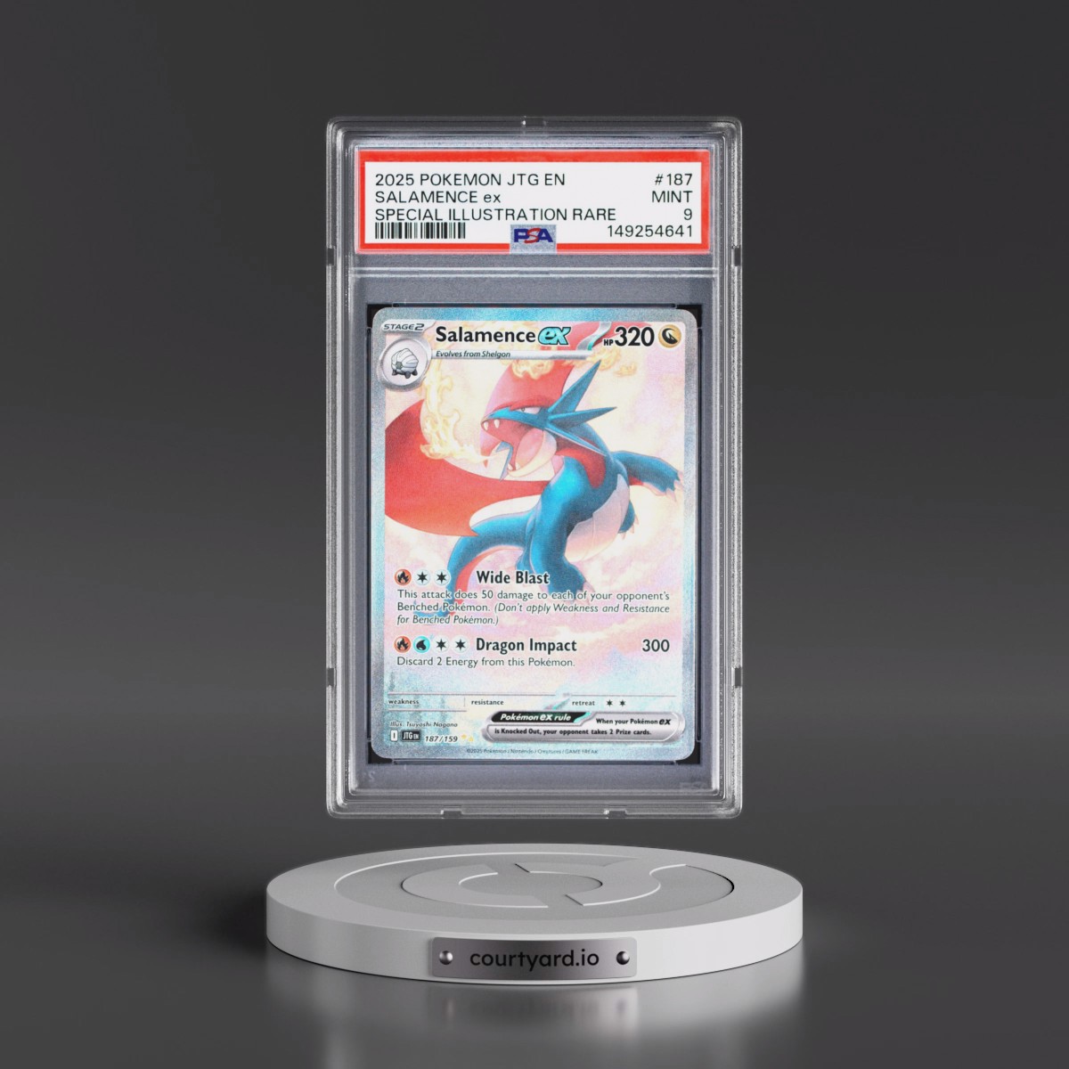 2025 Pokémon Jtg EN-Journey Together #187 Salamence EX - Holo Special Illustration Rare (PSA 9 MINT)