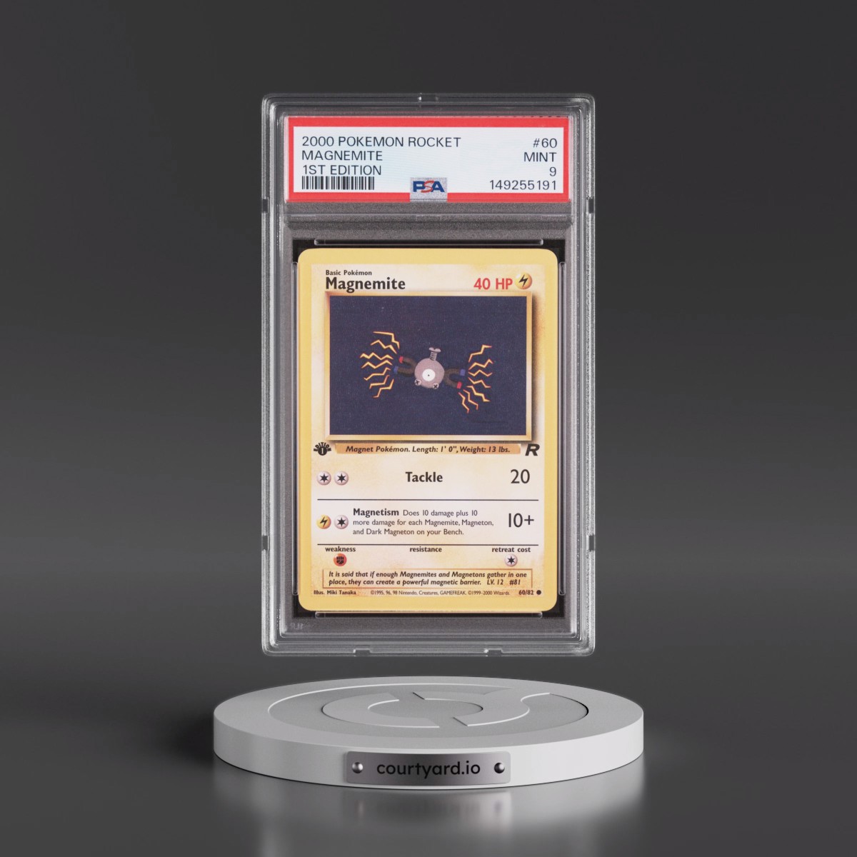 2000 Pokémon Rocket #60 Magnemite - 1st Edition (PSA 9 MINT)