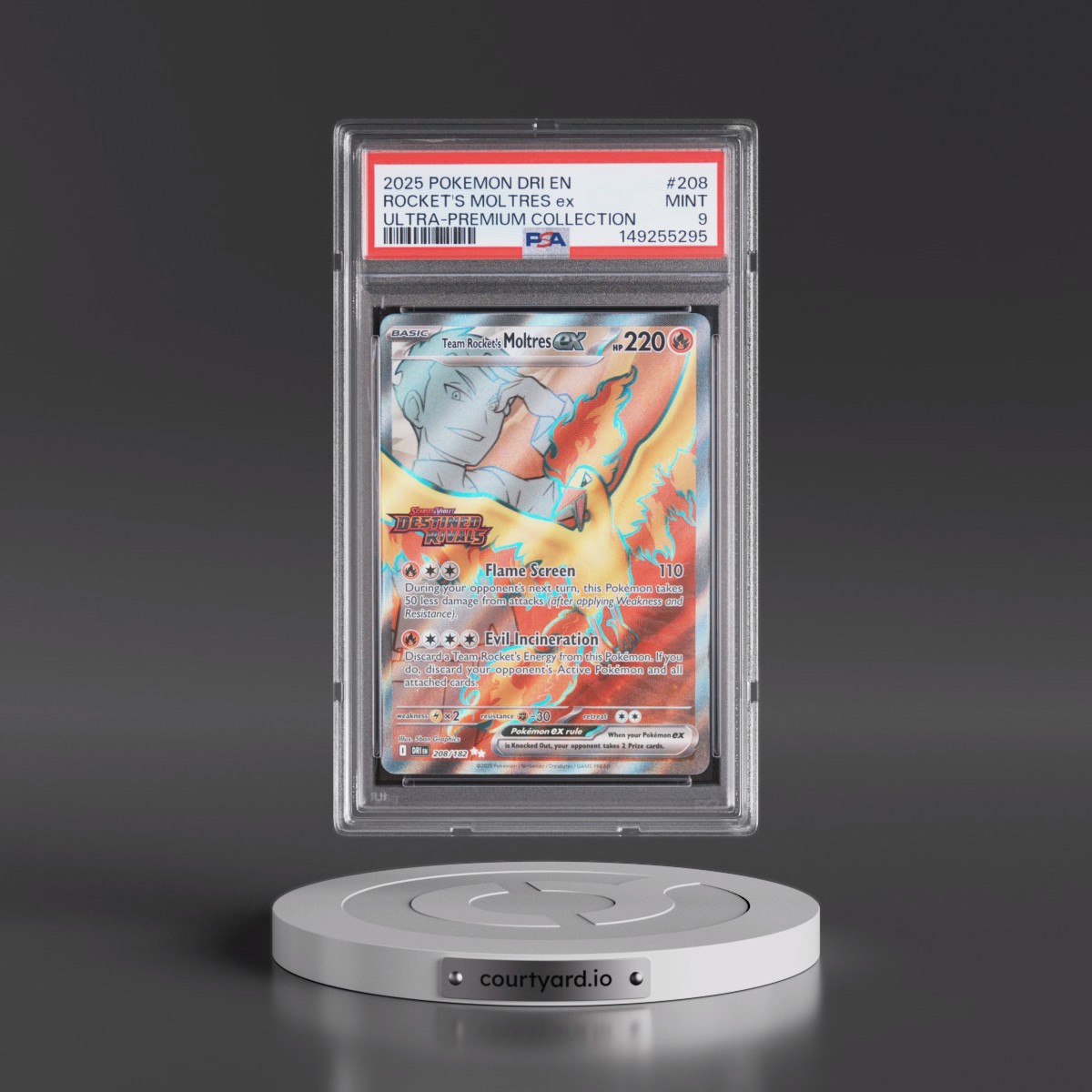 2025 Pokémon Dri EN-Destined Rivals #208 Team Rocket's Moltres EX - Holo Team Rocket's Moltres EX Ultra-Premium Collection (PSA 9 MINT)