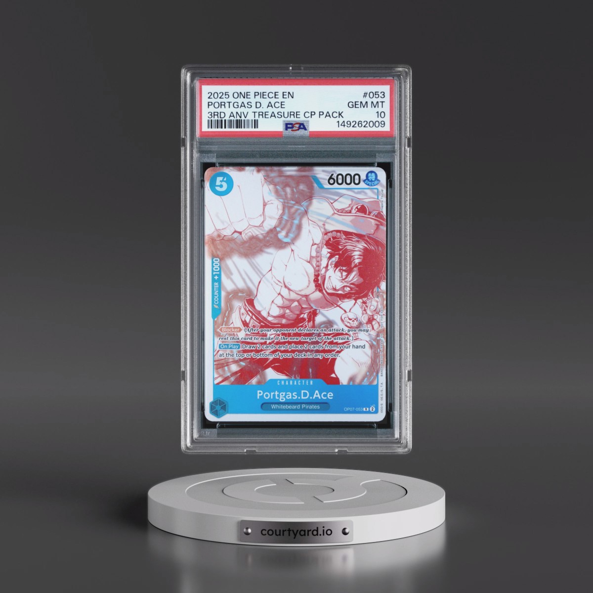 2025 One Piece 3rd Anniversary! One Piece Card Treasure Campaign Pack #053 Portgas D. Ace (PSA 10 GEM MINT)