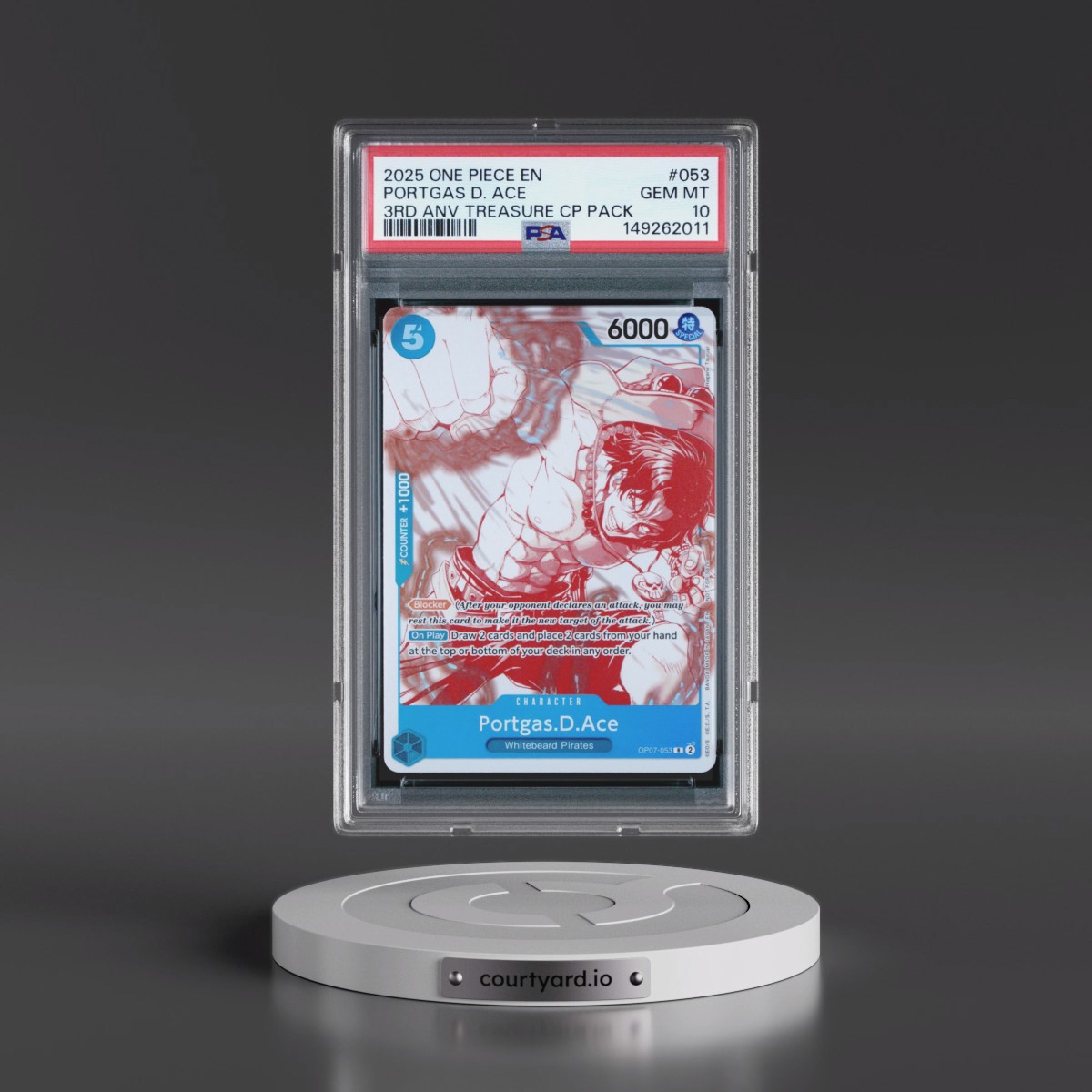 2025 One Piece 3rd Anniversary! One Piece Card Treasure Campaign Pack #053 Portgas D. Ace (PSA 10 GEM MINT)