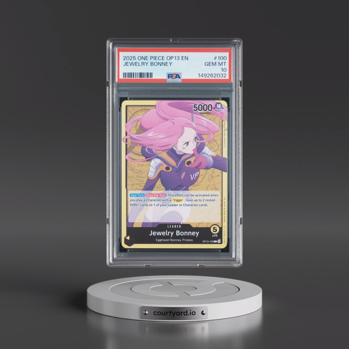 2025 One Piece OP13-Carrying on His Will #100 Jewelry Bonney (PSA 10 GEM MINT)