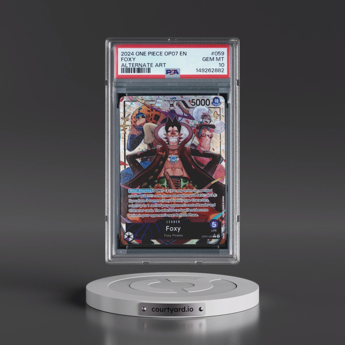 2024 One Piece OP07-500 Years in the Future #059 Foxy - Alternate Art (PSA 10 GEM MINT)