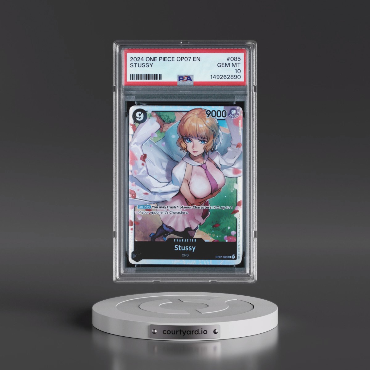 2024 One Piece OP07-500 Years in the Future #085 Stussy (PSA 10 GEM MINT)