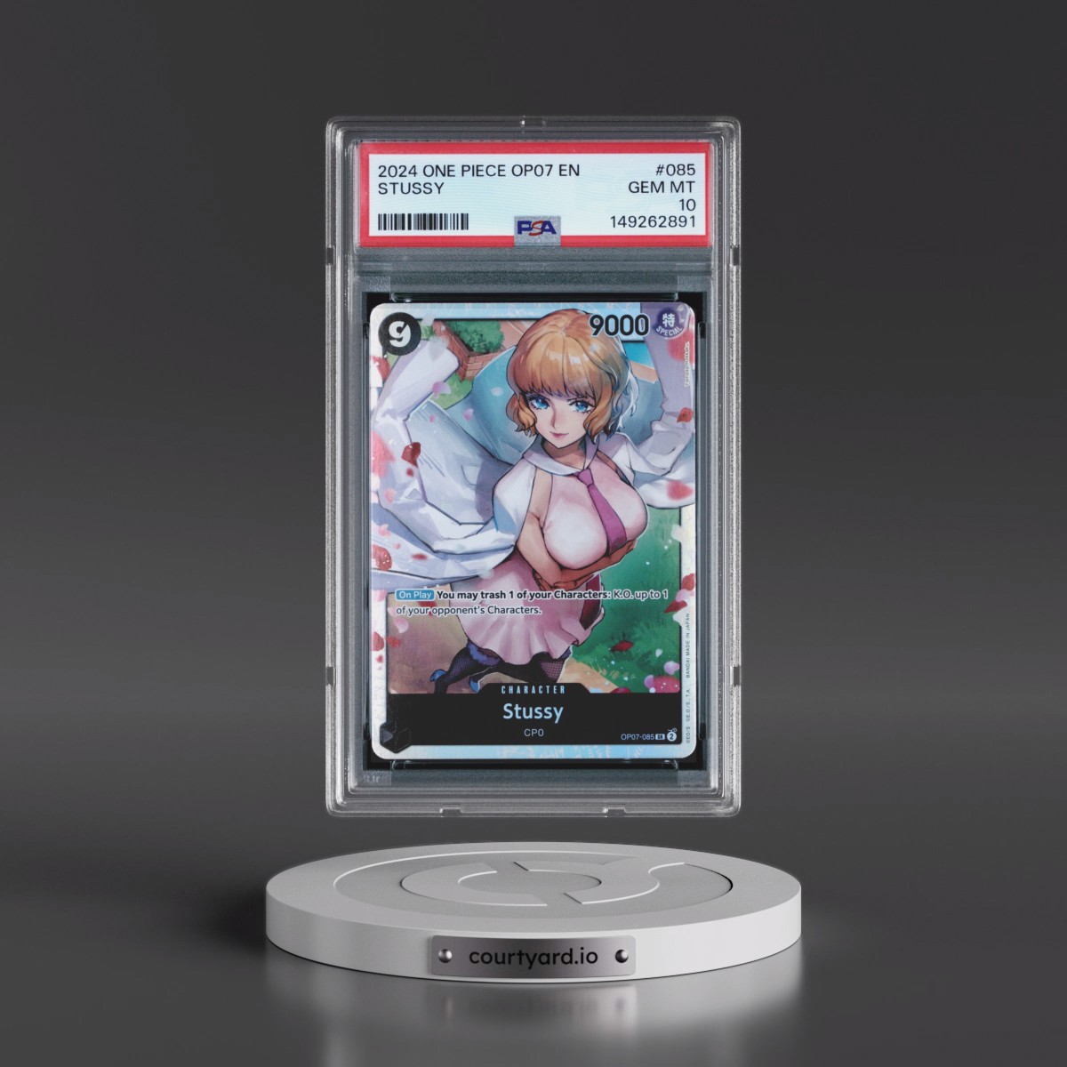 2024 One Piece OP07-500 Years in the Future #085 Stussy (PSA 10 GEM MINT)