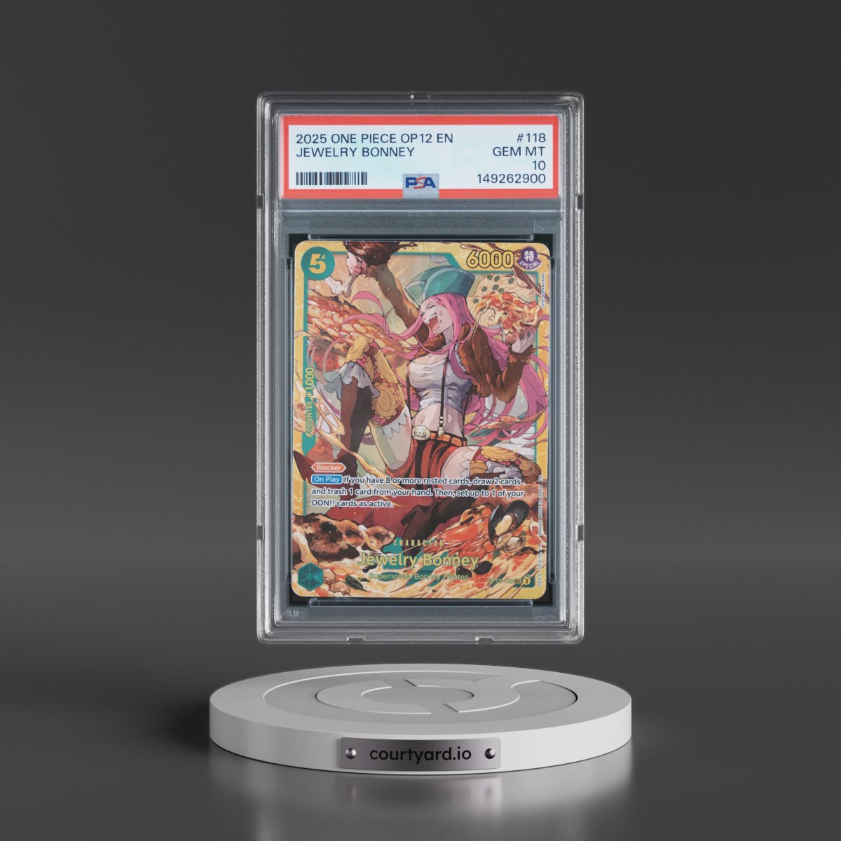 2025 One Piece OP12-Legacy of the Master #118 Jewelry Bonney (PSA 10 GEM MINT)