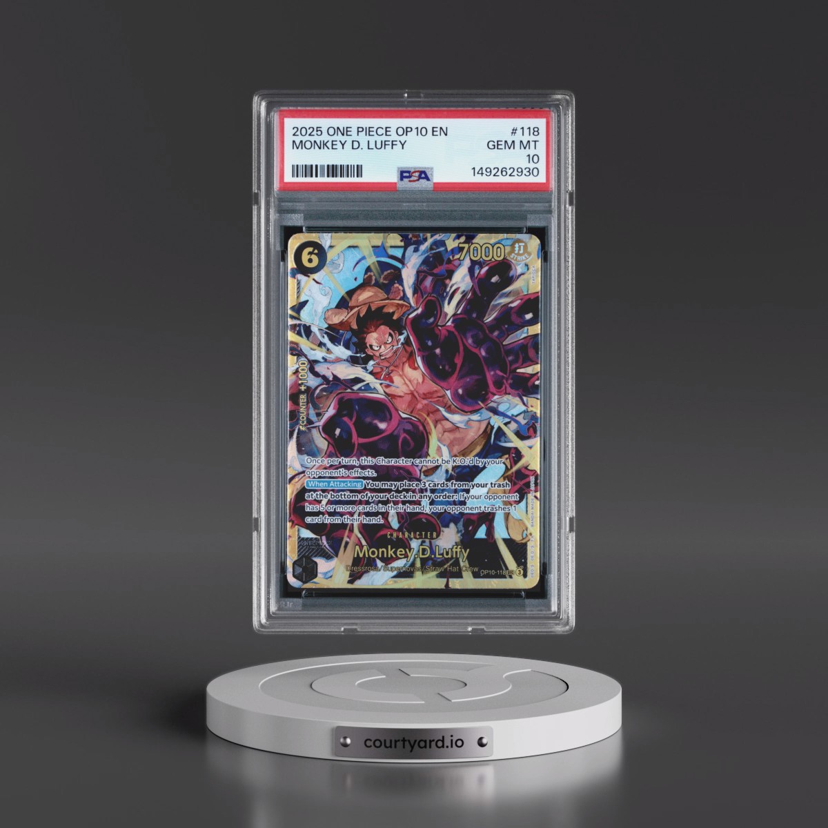 2025 One Piece OP10-Royal Blood #118 Monkey D. Luffy (PSA 10 GEM MINT)