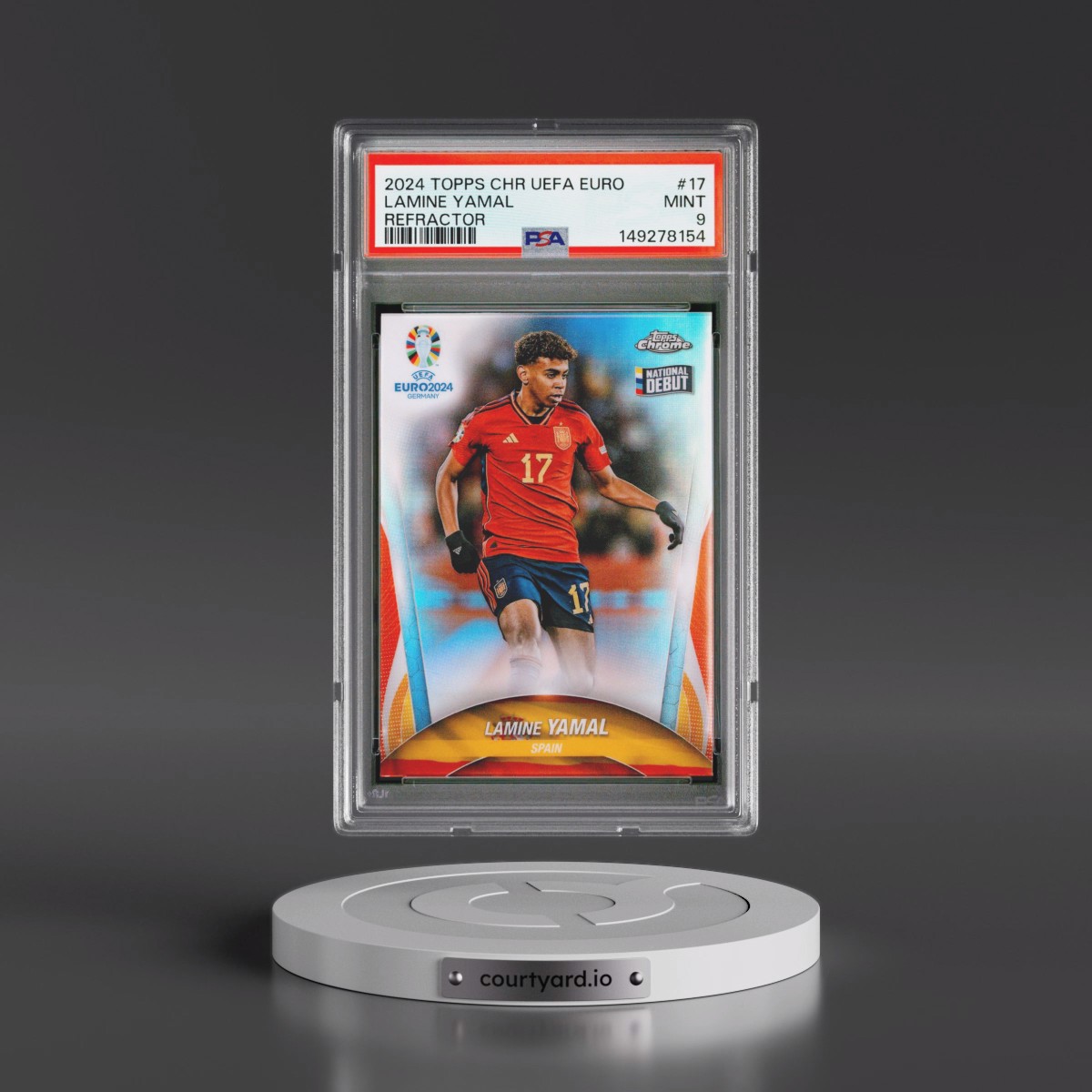 2024 Topps Chrome UEFA Euro #17 Lamine Yamal - Refractor (PSA 9 MINT)