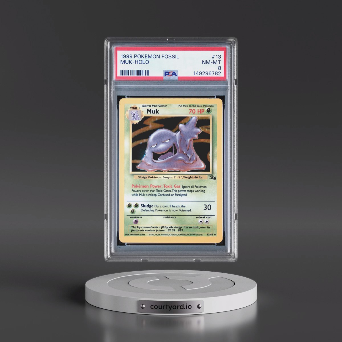 1999 Pokémon Fossil #13 Muk - Holo (PSA 8 NM-MT)