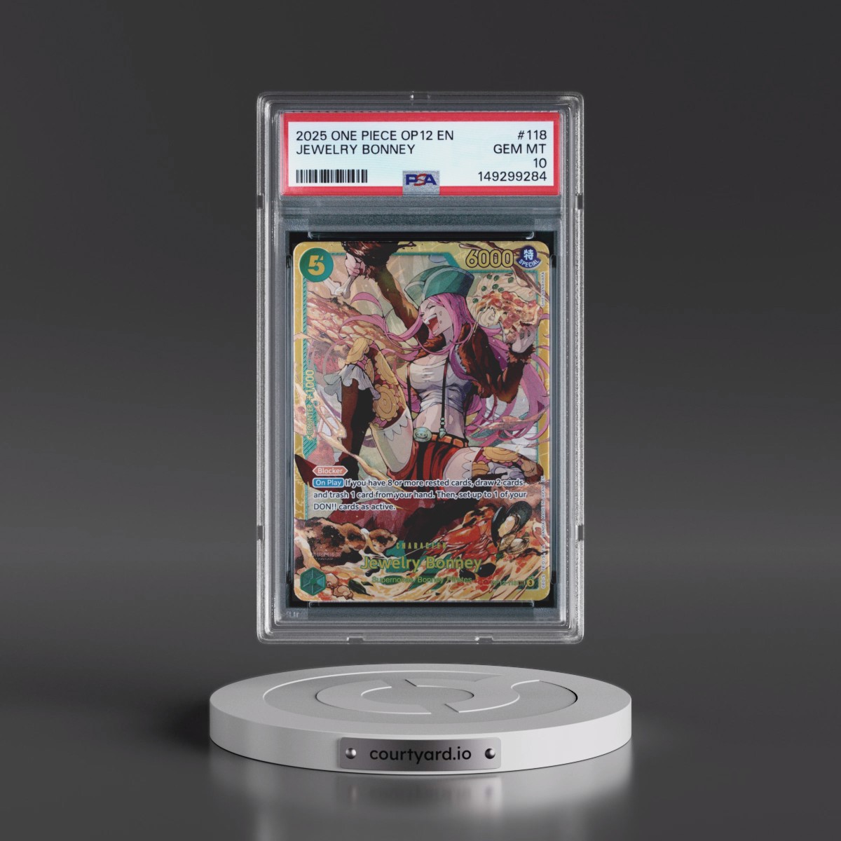 2025 One Piece OP12-Legacy of the Master #118 Jewelry Bonney (PSA 10 GEM MINT)