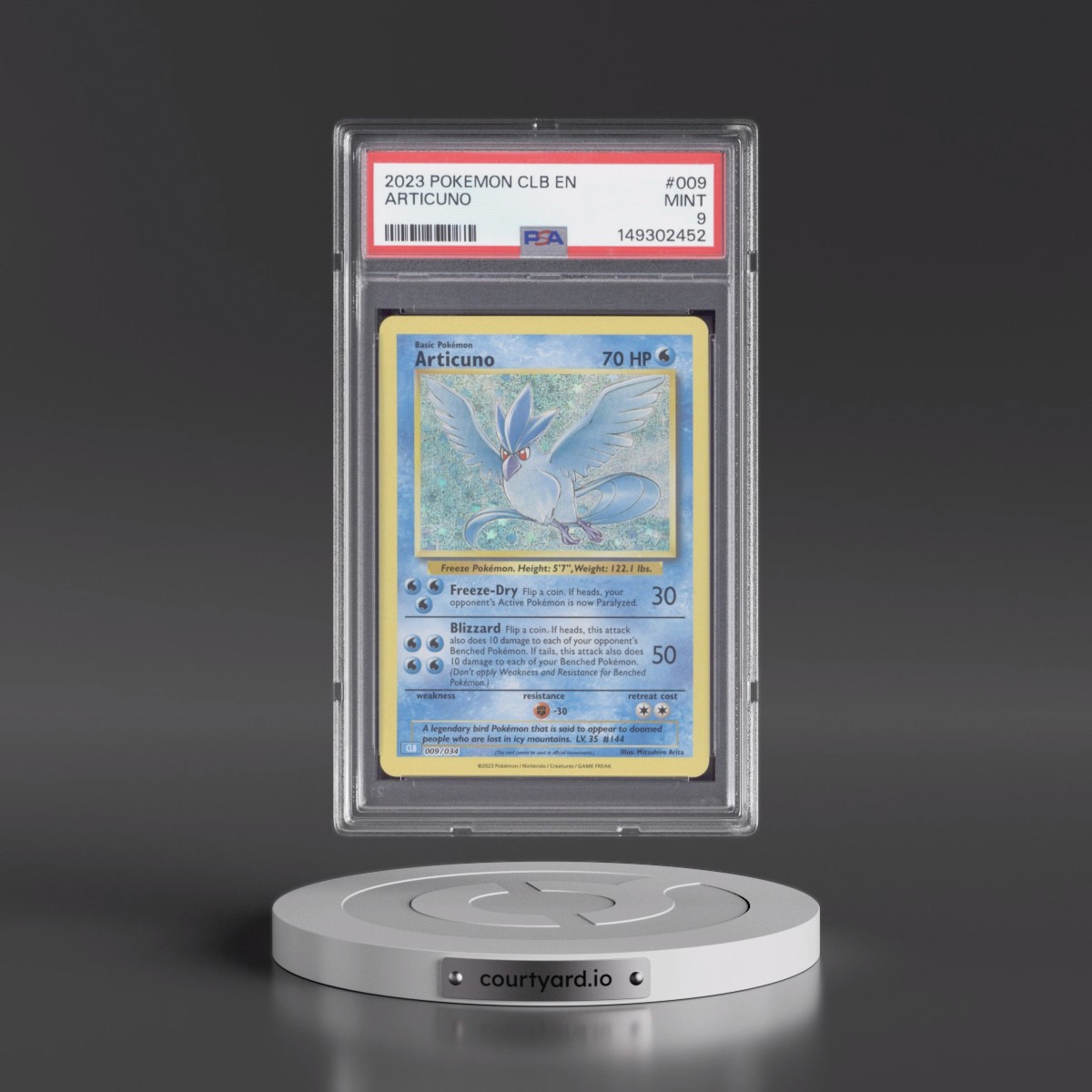 2023 Pokémon Clb-Trading Card Game Classic Blastoise & Suicune EX Deck #009 Articuno (PSA 9 MINT)