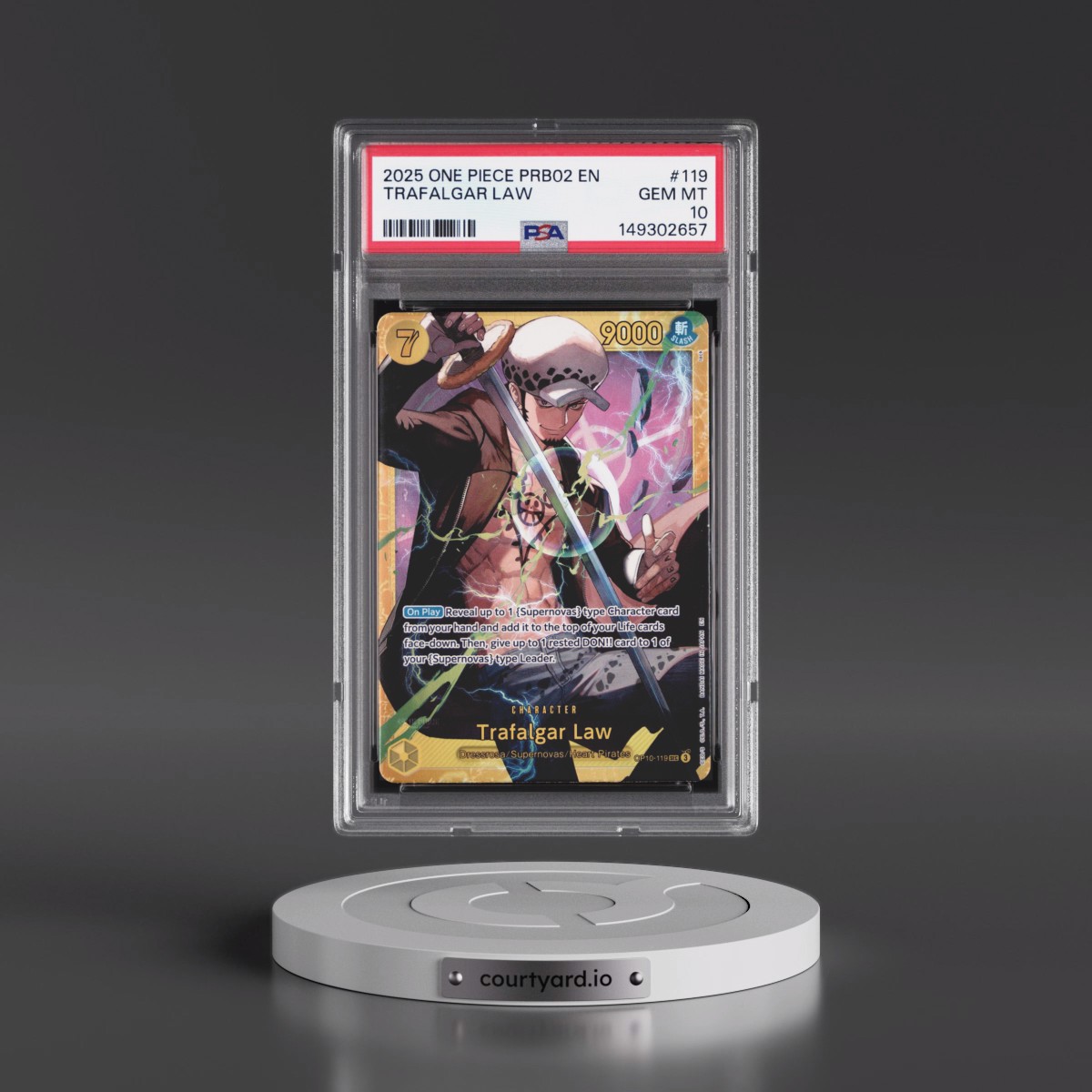 2025 One Piece PRB02-Premium Booster -One Piece Card the Best- Vol.2 #119 Trafalgar Law (PSA 10 GEM MINT)