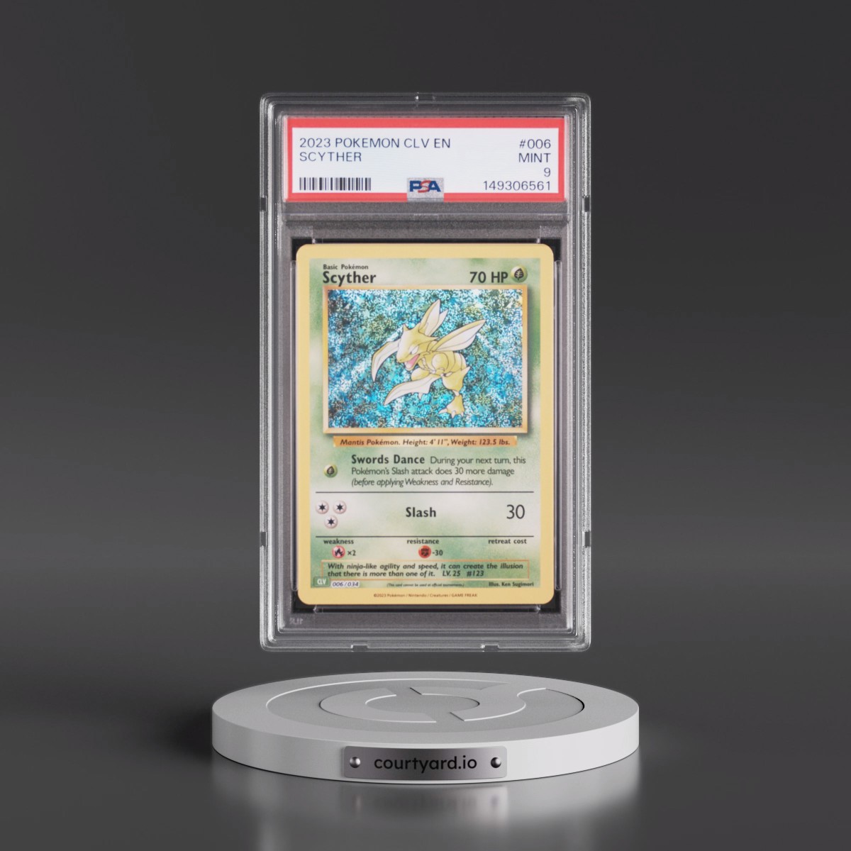 2023 Pokémon CLV-Trading Card Game Classic Venusaur & Lugia EX Deck #006 Scyther (PSA 9 MINT)