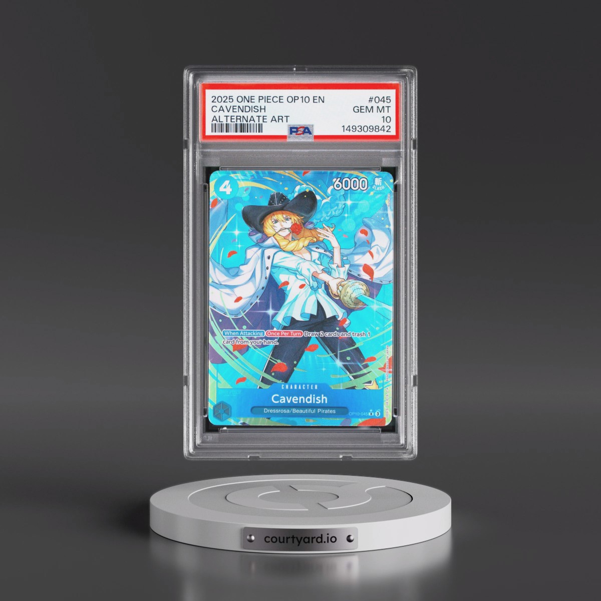 2025 One Piece OP10-Royal Blood #045 Cavendish - Alternate Art (PSA 10 GEM MINT)