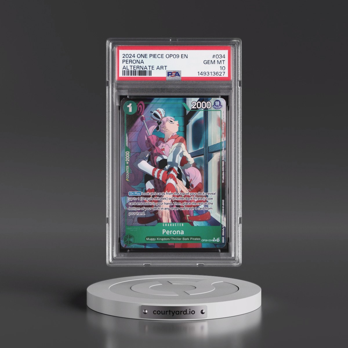 2024 One Piece OP09-Emperors in the New World #034 Perona - Alternate Art (PSA 10 GEM MINT)