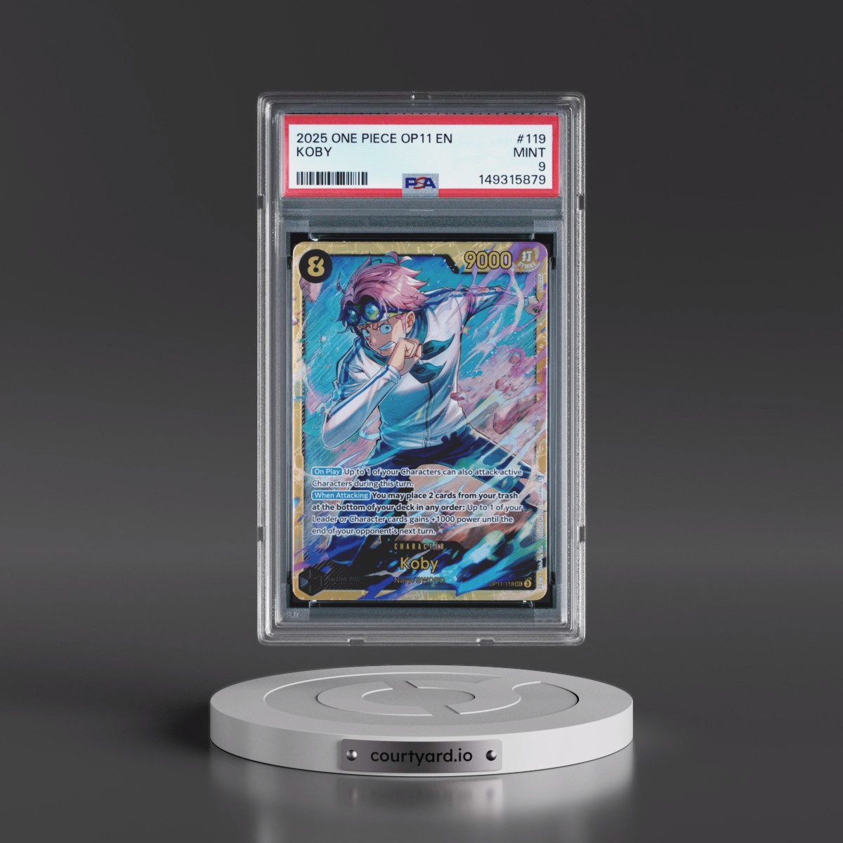 2025 One Piece OP11-A Fist of Divine Speed #119 Koby (PSA 9 MINT)
