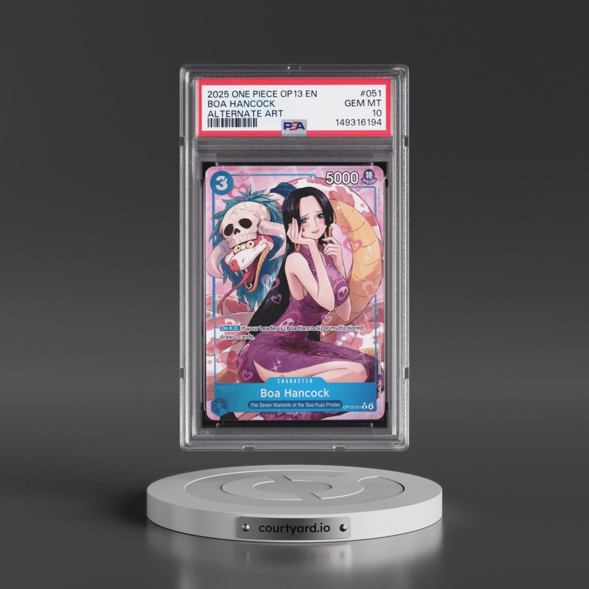 2025 One Piece OP13-Carrying on His Will #051 Boa Hancock - Alternate Art (PSA 10 GEM MINT)