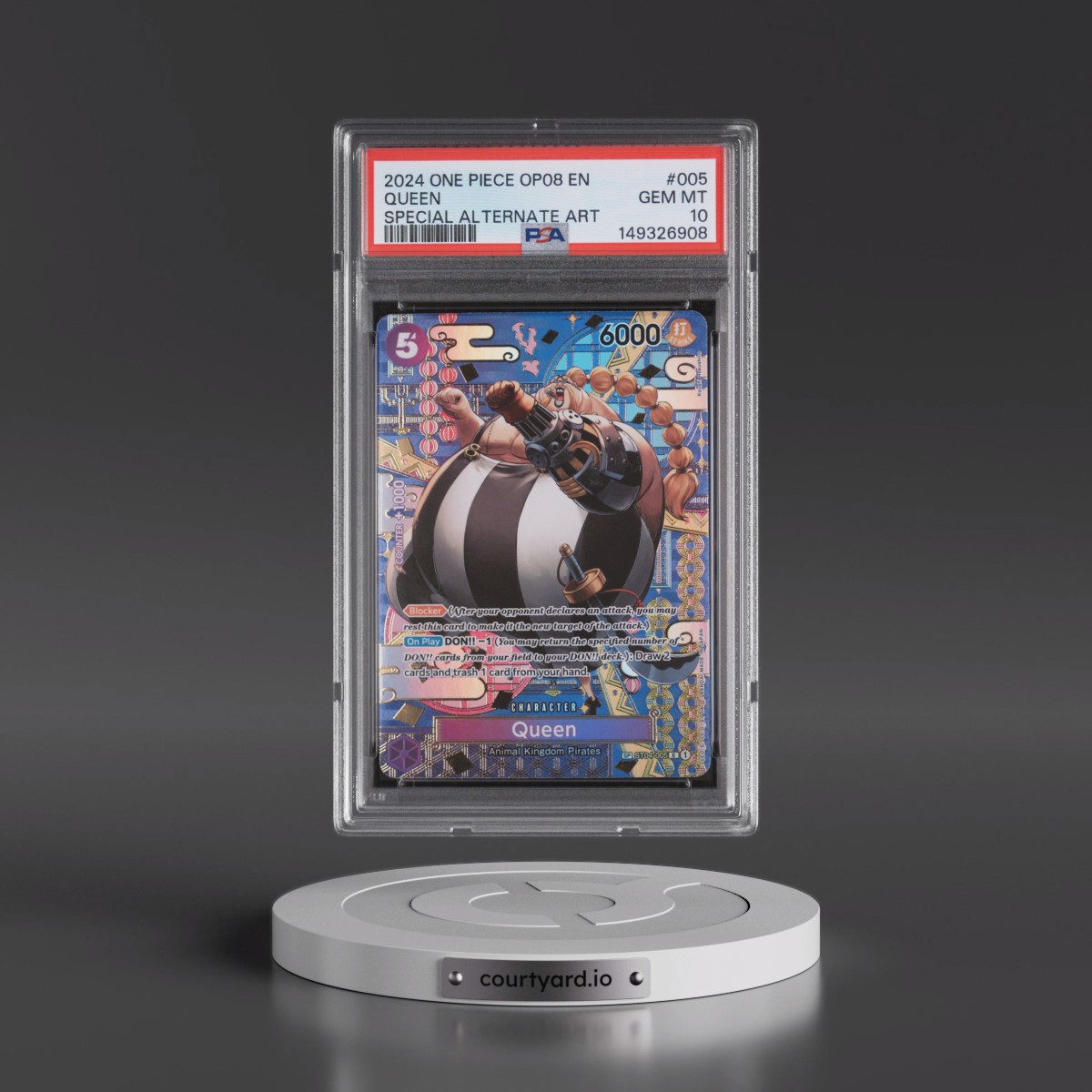 2024 One Piece OP08-Two Legends #005 Queen - Special Alternate Art (PSA 10 GEM MINT)