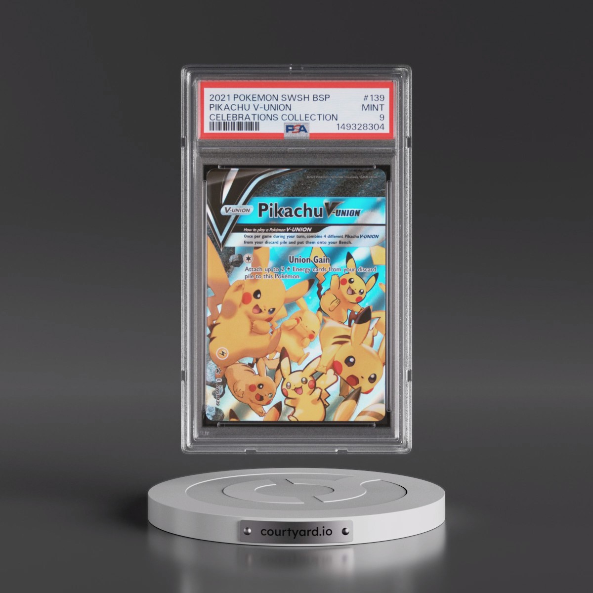 2021 Pokémon Swsh Black Star Promo #139 Pikachu V-Union - Celebrations Collection (PSA 9 MINT)