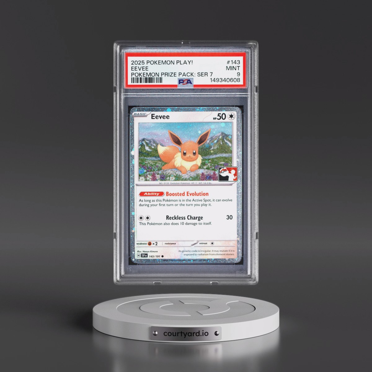 2025 Pokémon Play! Pokémon Prize Pack: Series 7 #143 Eevee (PSA 9 MINT)