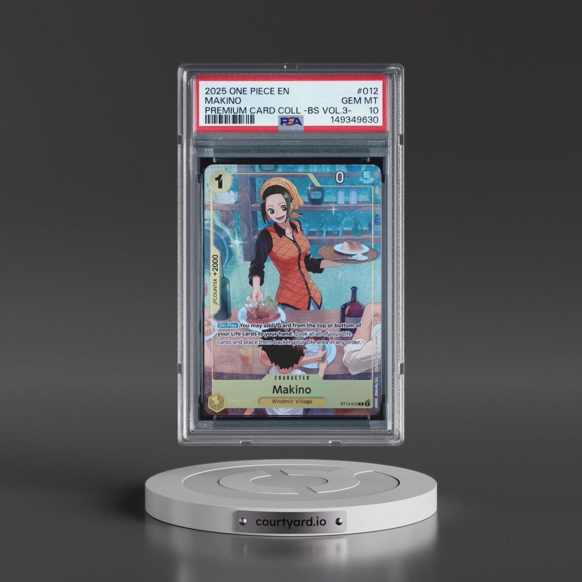 2025 One Piece Premium Card Collection -Best Selection Vol.3 #012 Makino (PSA 10 GEM MINT)