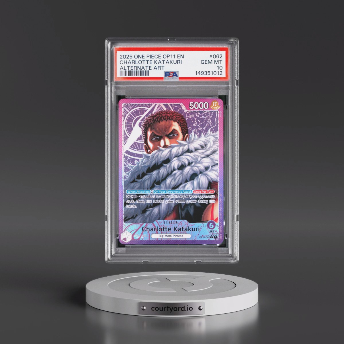 2025 One Piece OP11-A Fist of Divine Speed #062 Charlotte Katakuri - Alternate Art (PSA 10 GEM MINT)