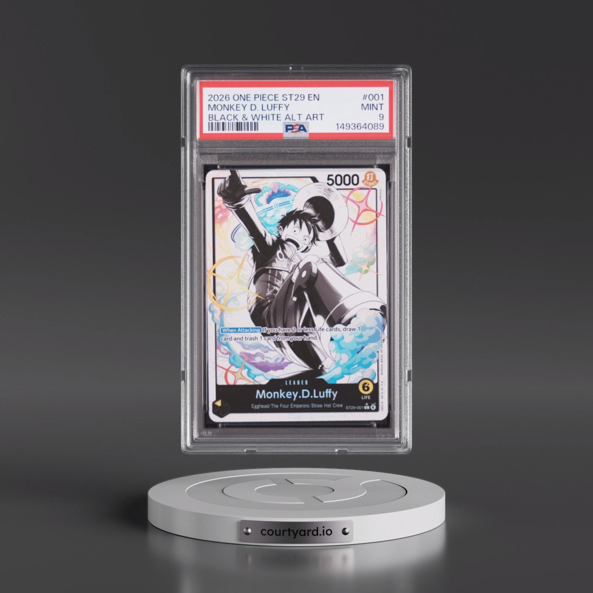 2026 One Piece Starter Deck ST29-Egghead #001 Monkey D. Luffy - Black & White Alternate Art (PSA 9 MINT)