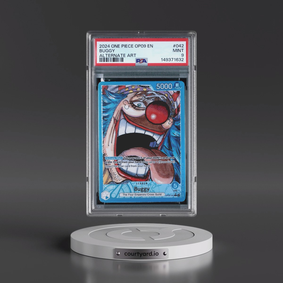 2024 One Piece OP09-Emperors in the New World #042 Buggy - Alternate Art (PSA 9 MINT)