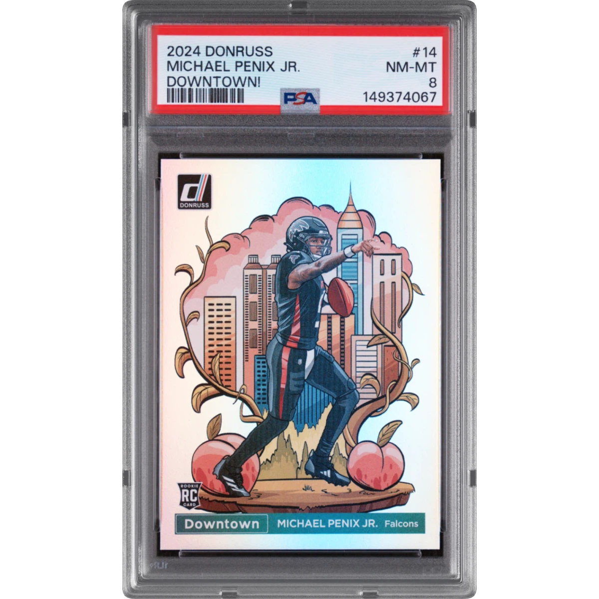 2024 Panini Donruss Downtown! #14 Michael Penix Jr. (PSA 8 NM-MT)