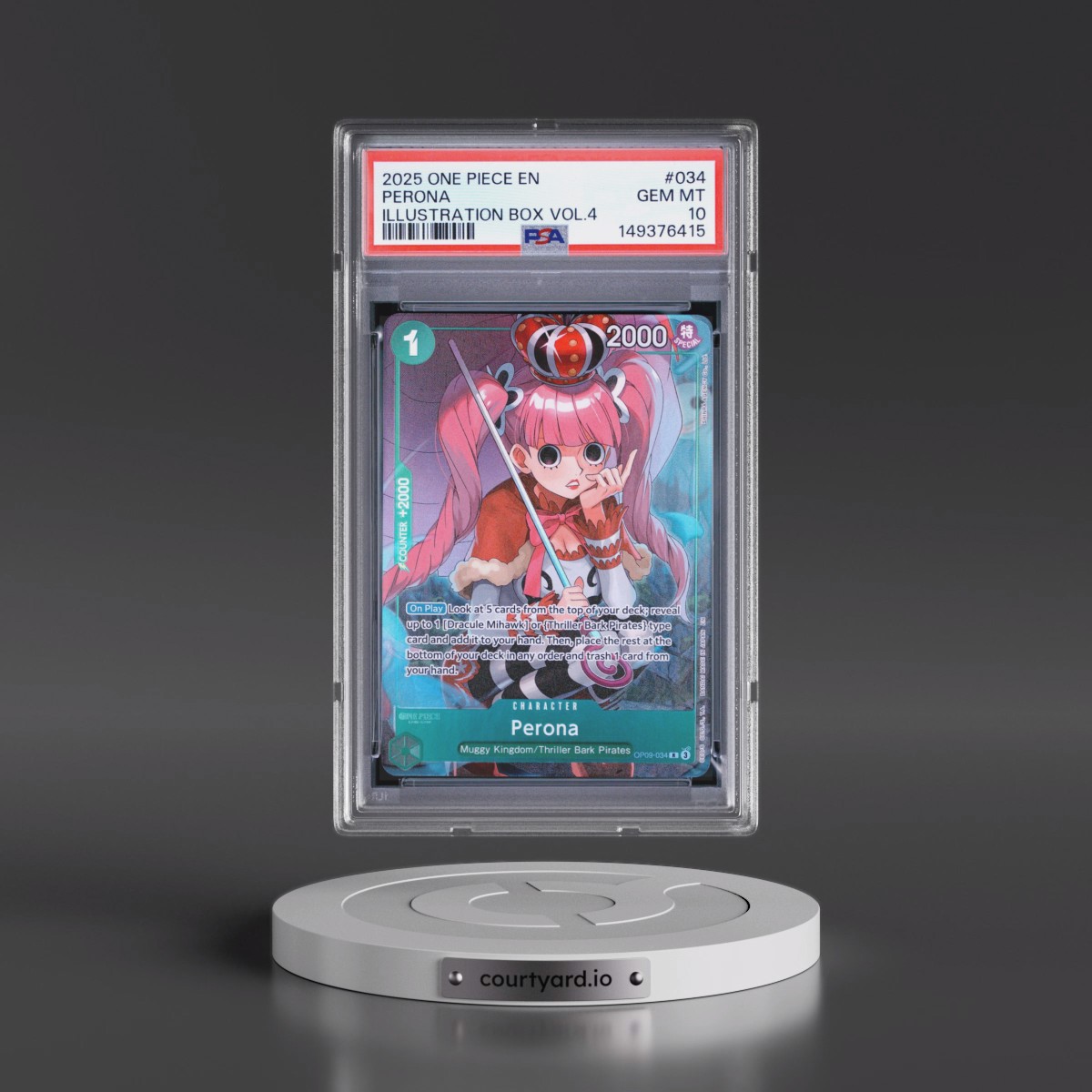 2025 One Piece Promos #034 Perona - Illustration Box Vol.4 (PSA 10 GEM MINT)