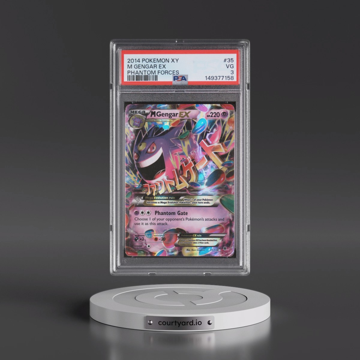 2014 Pokémon XY Phantom Forces #35 M Gengar EX - Holo (PSA 3 VG)