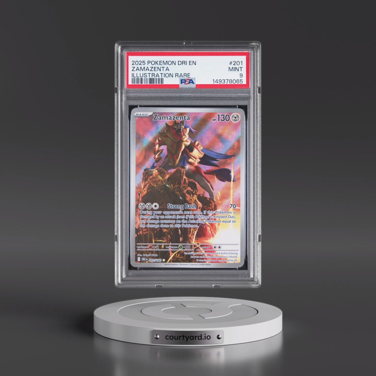 2025 Pokémon Dri EN-Destined Rivals #201 Zamazenta - Illustration Rare (PSA 9 MINT)