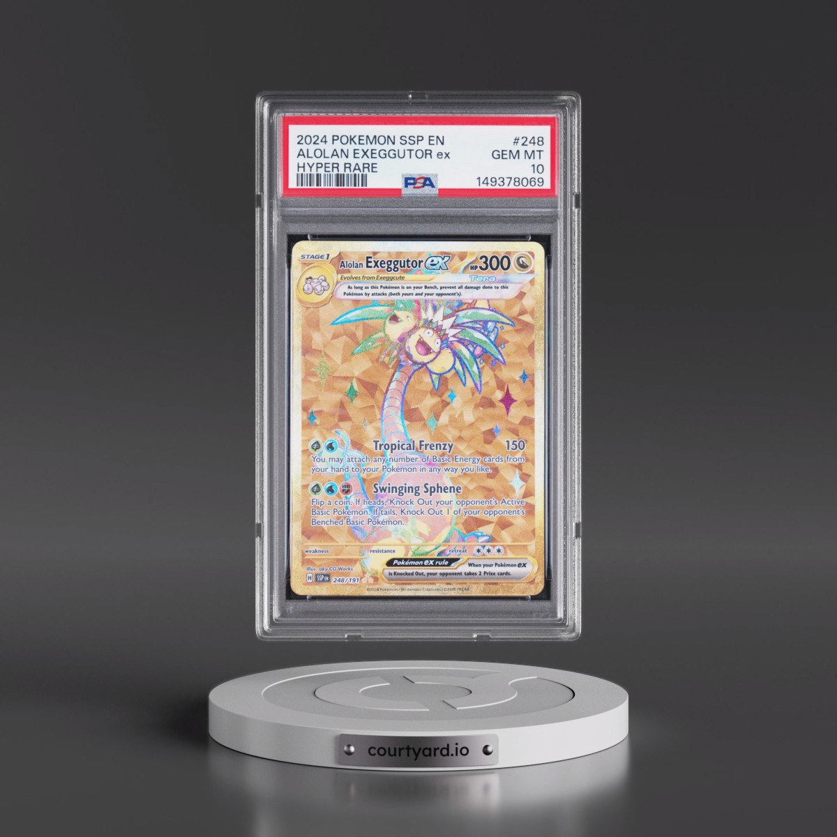 2024 Pokémon Ssp EN-Surging Sparks #248 Alolan Exeggutor EX - Holo Hyper Rare (PSA 10 GEM MINT)
