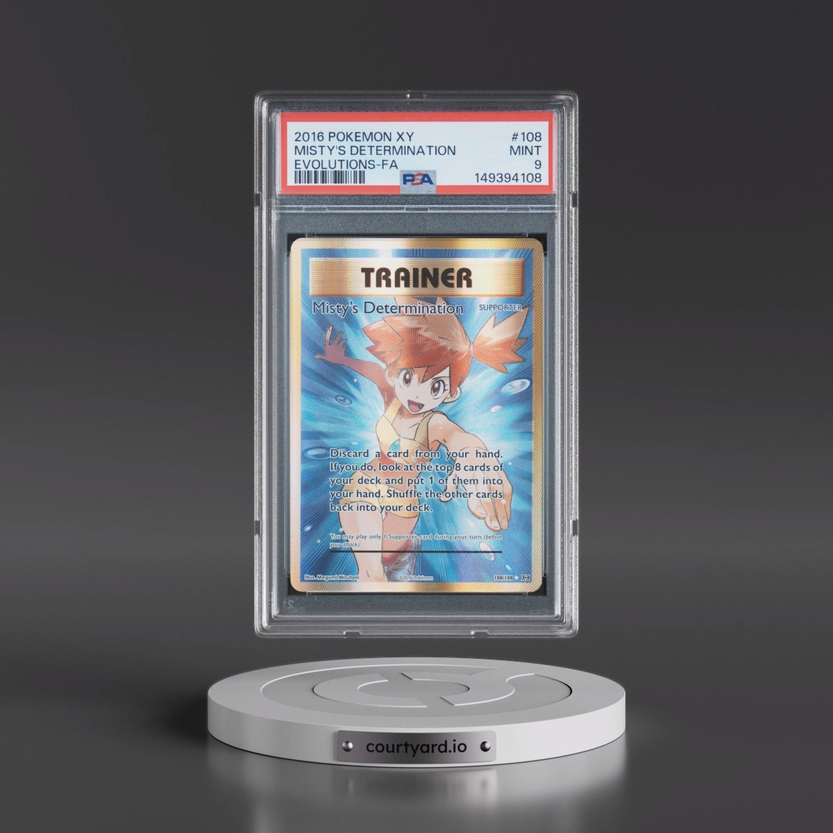 2016 Pokémon XY Evolutions #108 Misty's Determination - Full Art (PSA 9 MINT)